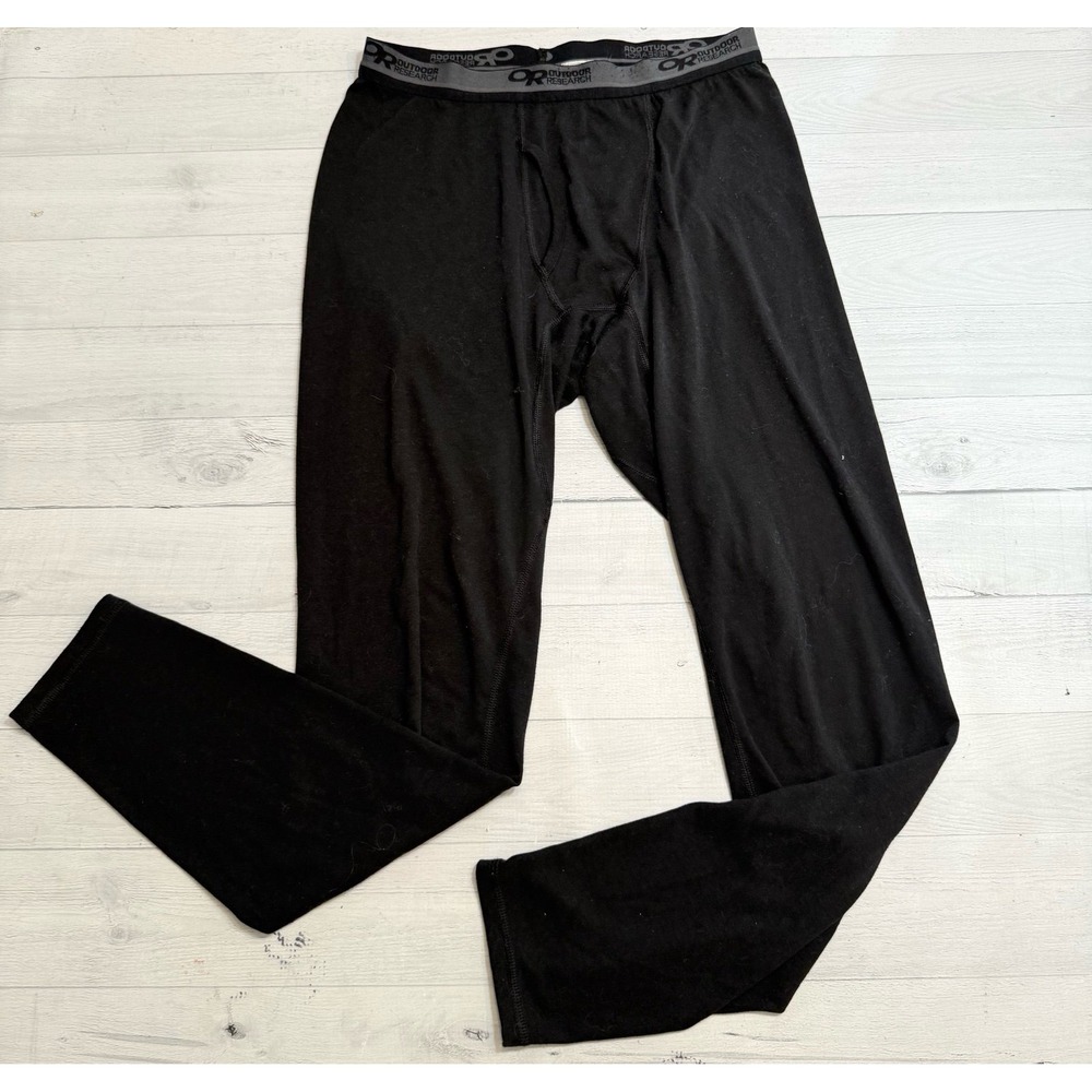 Outdoor Research Mens black baselayer‎ pants poly wool blend size medium
